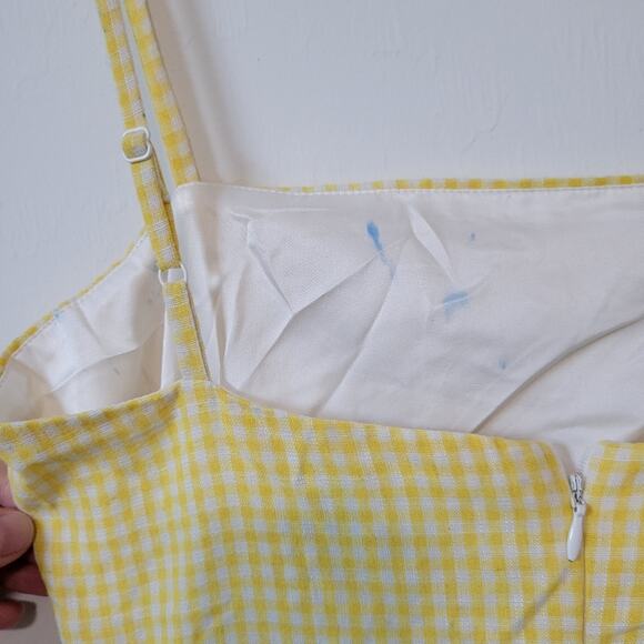 Osman Yousefzada Collective Yellow Plaid Ruffle Dress 2 - Picture 8 of 14